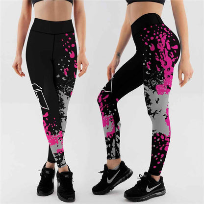 Qickitout 12%spandex Sexy High Waist Elasticity Women Digital Printed Leggings Push Up Strength Pants - aurelia-clothing-8955
