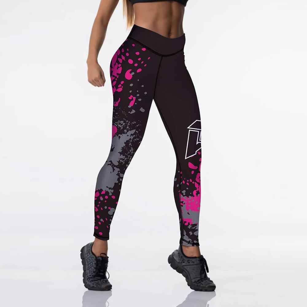 Qickitout 12%spandex Sexy High Waist Elasticity Women Digital Printed Leggings Push Up Strength Pants - aurelia-clothing-8955