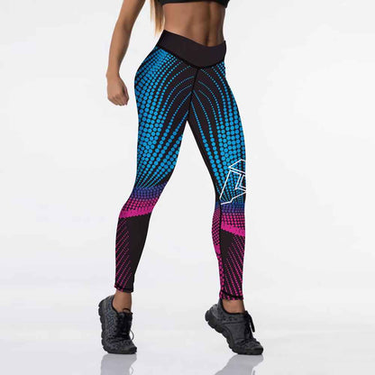 Qickitout 12%spandex Sexy High Waist Elasticity Women Digital Printed Leggings Push Up Strength Pants - aurelia-clothing-8955