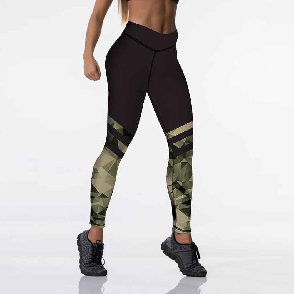Qickitout 12%spandex Sexy High Waist Elasticity Women Digital Printed Leggings Push Up Strength Pants - aurelia-clothing-8955