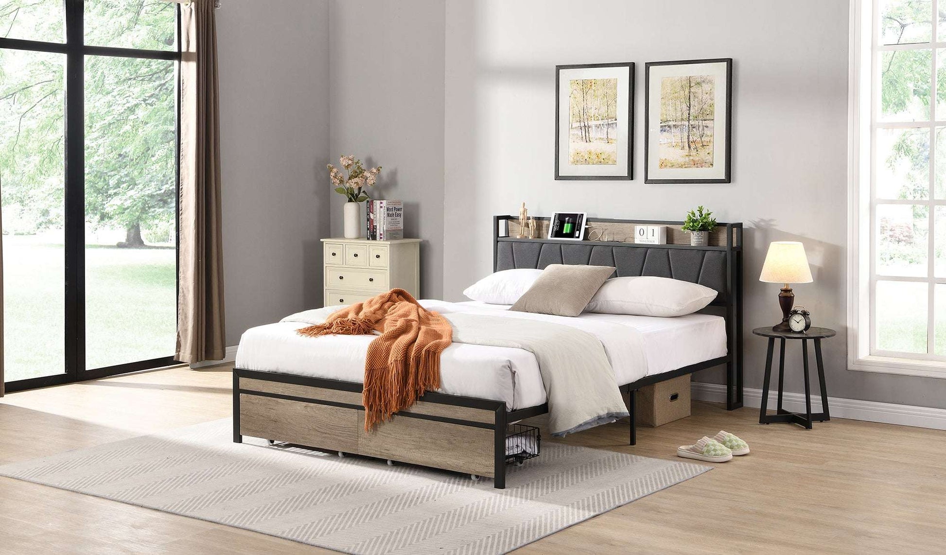 Queen Size Platform Bed Frame-Free Shipping - aurelia-clothing-8955