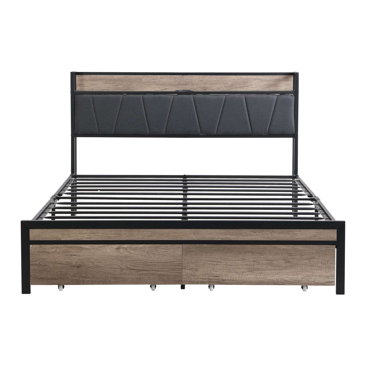 Queen Size Platform Bed Frame-Free Shipping - aurelia-clothing-8955