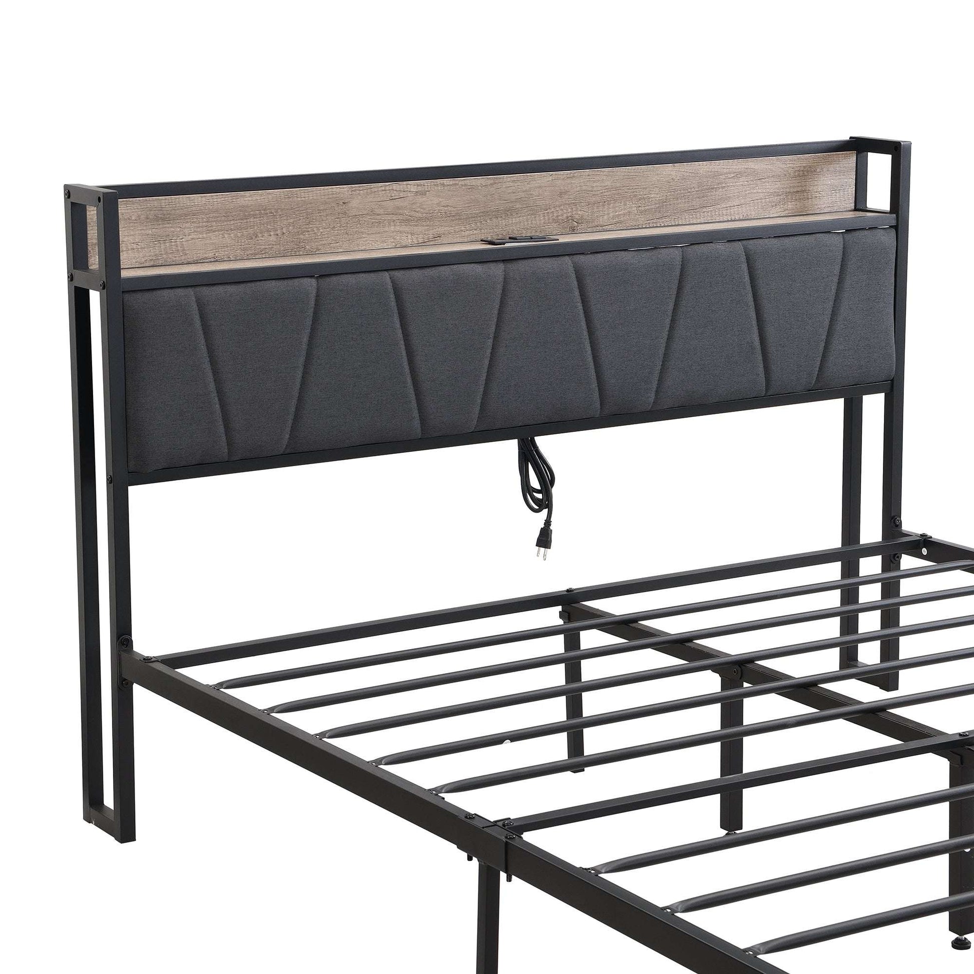 Queen Size Platform Bed Frame-Free Shipping - aurelia-clothing-8955