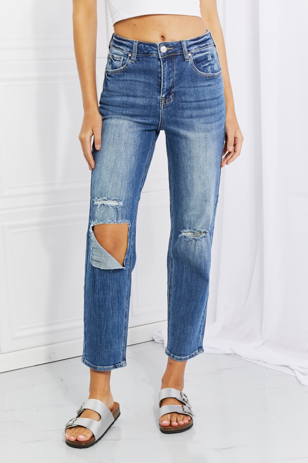 RISEN Full Size Emily High Rise Relaxed Jeans - aurelia-clothing-8955