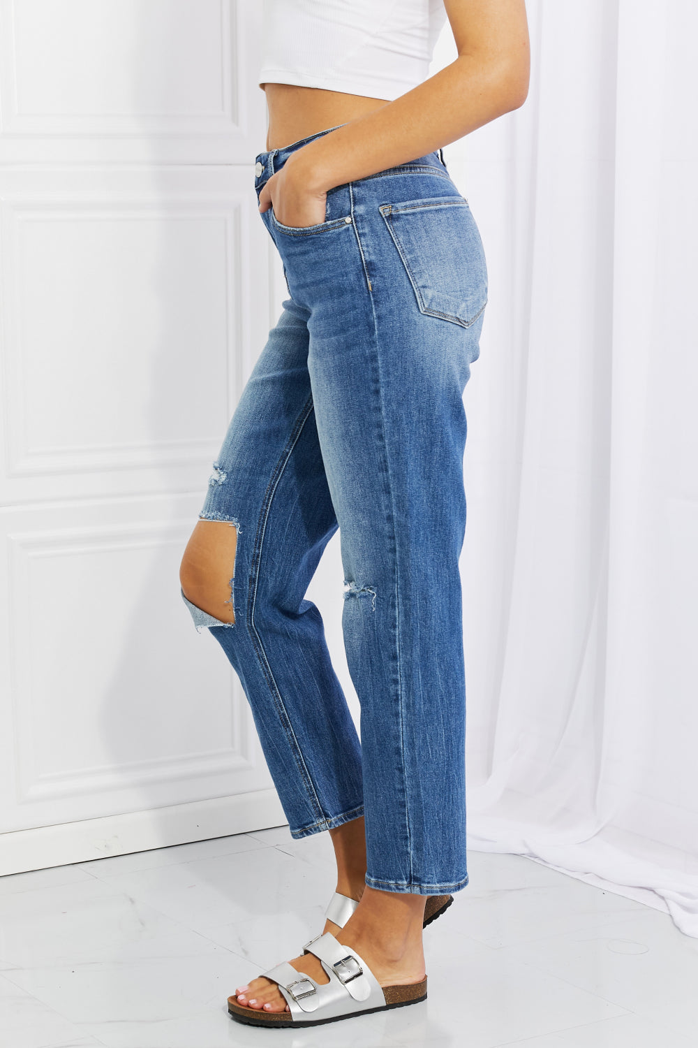 RISEN Full Size Emily High Rise Relaxed Jeans - aurelia-clothing-8955