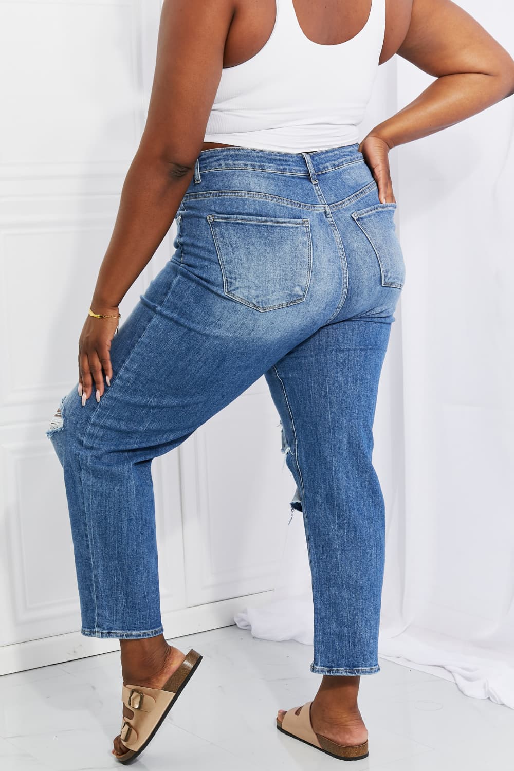 RISEN Full Size Emily High Rise Relaxed Jeans - aurelia-clothing-8955