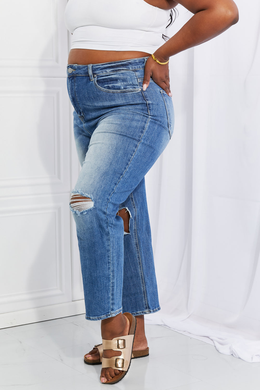 RISEN Full Size Emily High Rise Relaxed Jeans - aurelia-clothing-8955