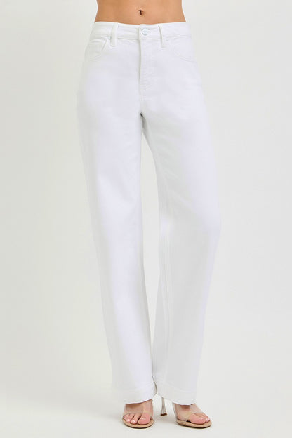 RISEN Full Size High Rise Wide Baggy Pants Plus Size-Free Shippimg - aurelia-clothing-8955