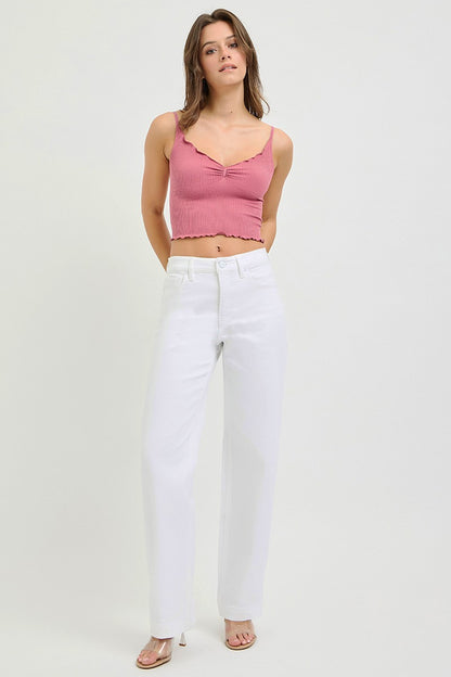 RISEN Full Size High Rise Wide Baggy Pants Plus Size-Free Shippimg - aurelia-clothing-8955