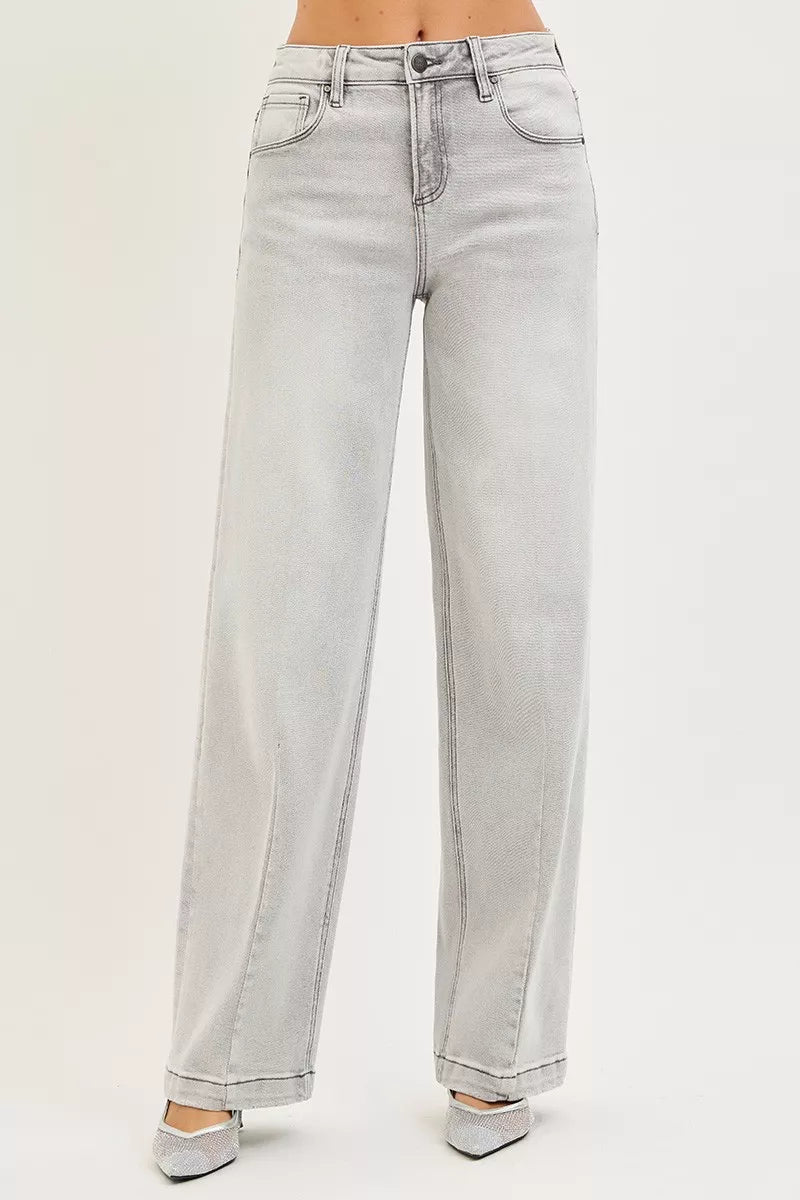 RISEN Slouchy Baggy Jeans with Contrast Stitching-Free Shipping - aurelia-clothing-8955