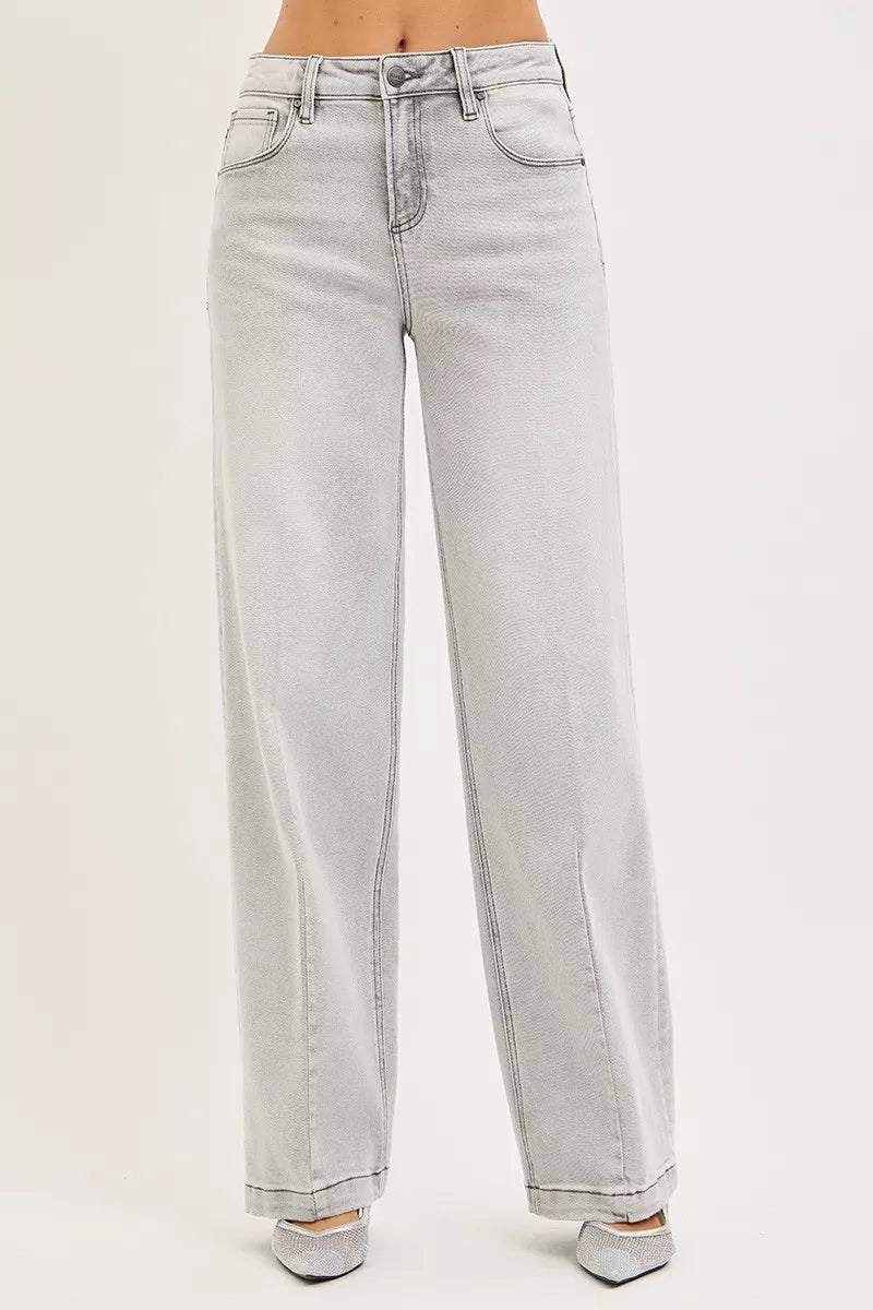 RISEN Slouchy Baggy Jeans with Contrast Stitching-Free Shipping - aurelia-clothing-8955