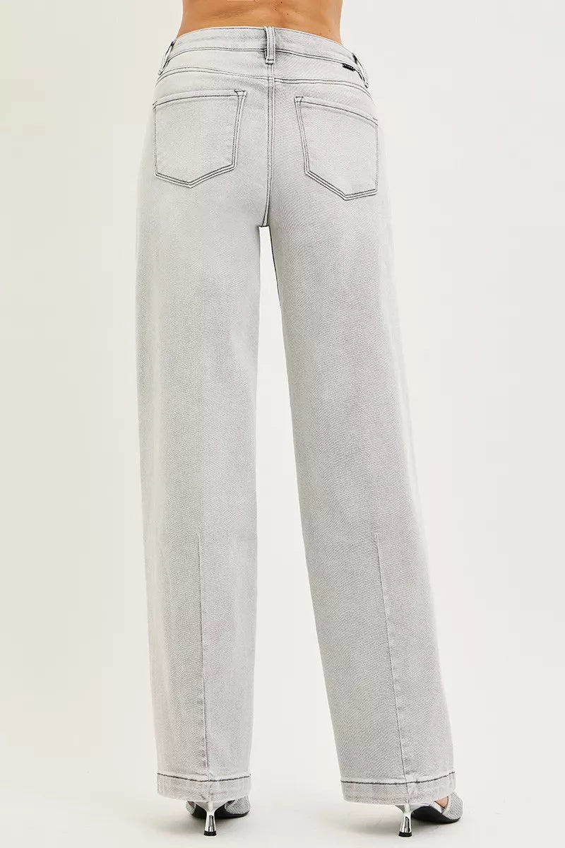 RISEN Slouchy Baggy Jeans with Contrast Stitching-Free Shipping - aurelia-clothing-8955