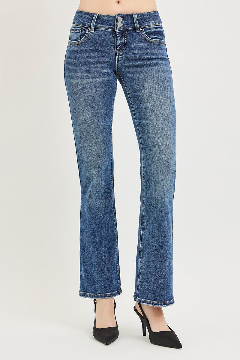 RISEN Tummy Control Low Rise Bootcut Jeans-Free Shipping - aurelia-clothing-8955