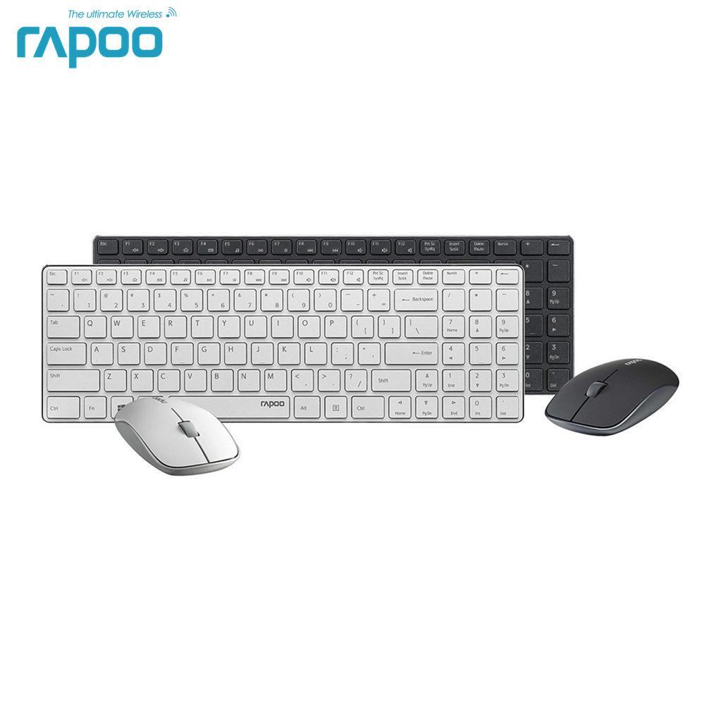 Rapoo 9300P Ultra Thin Metal Optical Wireless Keyboard and Mouse Combos for PC Laptop Gaming Home Keyboard - Free Shipping - aurelia-clothing-8955
