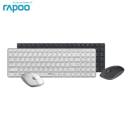 Rapoo 9300P Ultra Thin Metal Optical Wireless Keyboard and Mouse Combos for PC Laptop Gaming Home Keyboard - Free Shipping - aurelia-clothing-8955