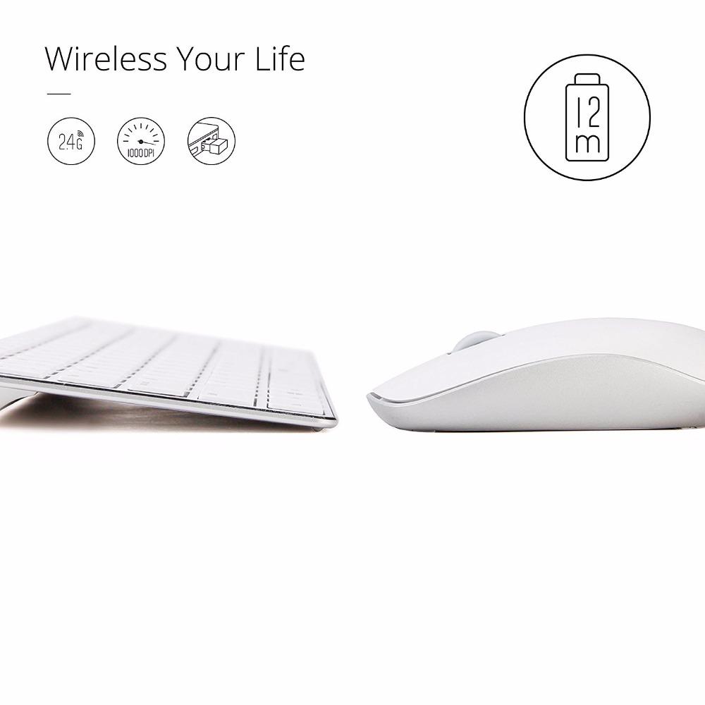 Rapoo 9300P Ultra Thin Metal Optical Wireless Keyboard and Mouse Combos for PC Laptop Gaming Home Keyboard - Free Shipping - aurelia-clothing-8955