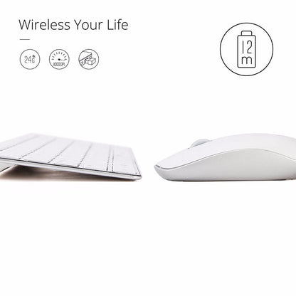 Rapoo 9300P Ultra Thin Metal Optical Wireless Keyboard and Mouse Combos for PC Laptop Gaming Home Keyboard - Free Shipping - aurelia-clothing-8955