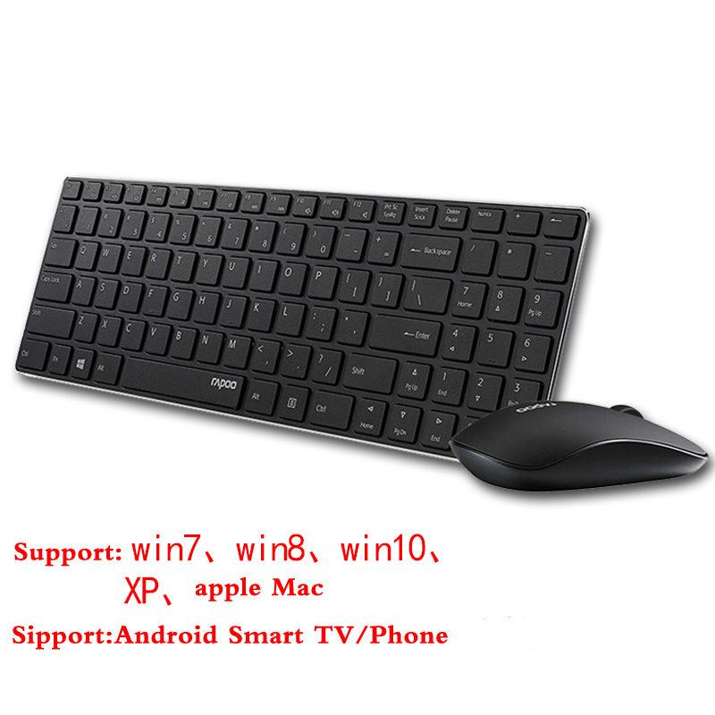 Rapoo 9300P Ultra Thin Metal Optical Wireless Keyboard and Mouse Combos for PC Laptop Gaming Home Keyboard - Free Shipping - aurelia-clothing-8955