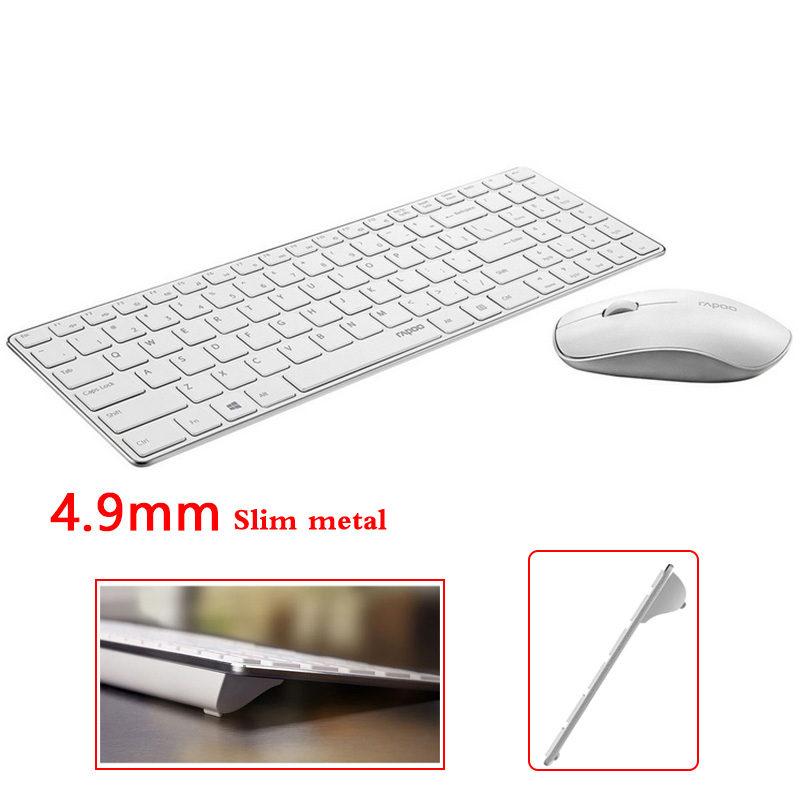 Rapoo 9300P Ultra Thin Metal Optical Wireless Keyboard and Mouse Combos for PC Laptop Gaming Home Keyboard - Free Shipping - aurelia-clothing-8955