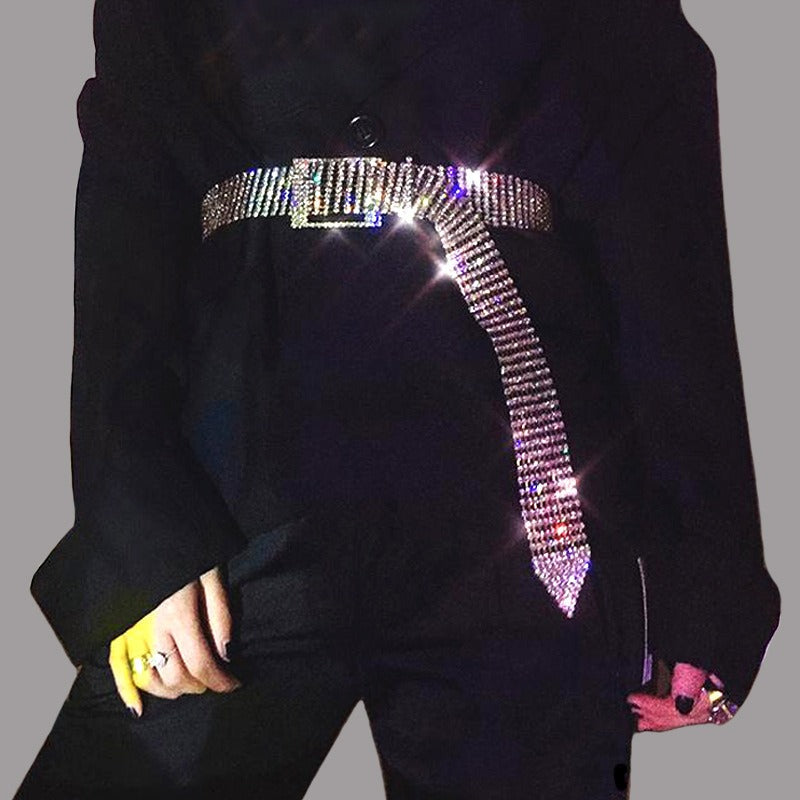Rhinestone waist chain full of diamonds eight rows fashion all-match ladies belt personality jeans belt women - Free Shipping - aurelia-clothing-8955