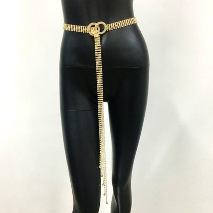 Rhinestone waist chain full of diamonds eight rows fashion all-match ladies belt personality jeans belt women - Free Shipping - aurelia-clothing-8955