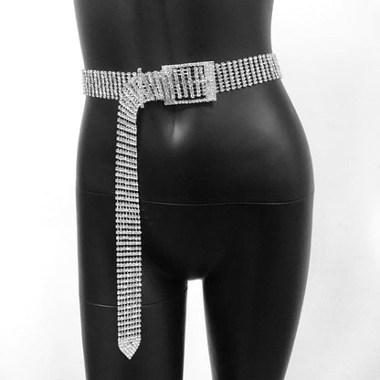 Rhinestone waist chain full of diamonds eight rows fashion all-match ladies belt personality jeans belt women - Free Shipping - aurelia-clothing-8955