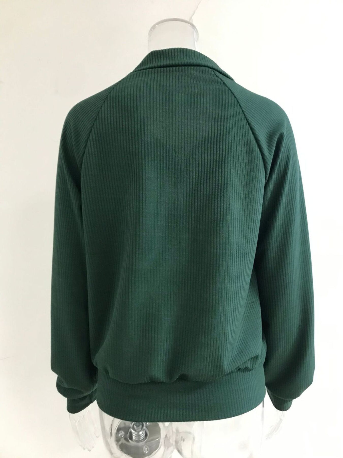 Ribbed Knit Zip-Up Outerwear Plus Size-Free Shipping - aurelia-clothing-8955