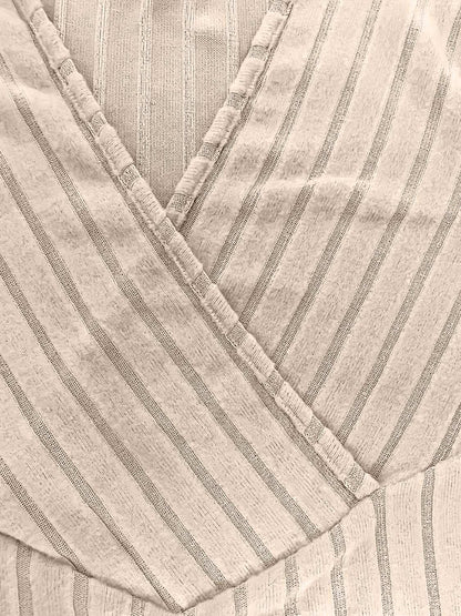 Ribbed Surplice Long Sleeve T-Shirt - aurelia-clothing-8955