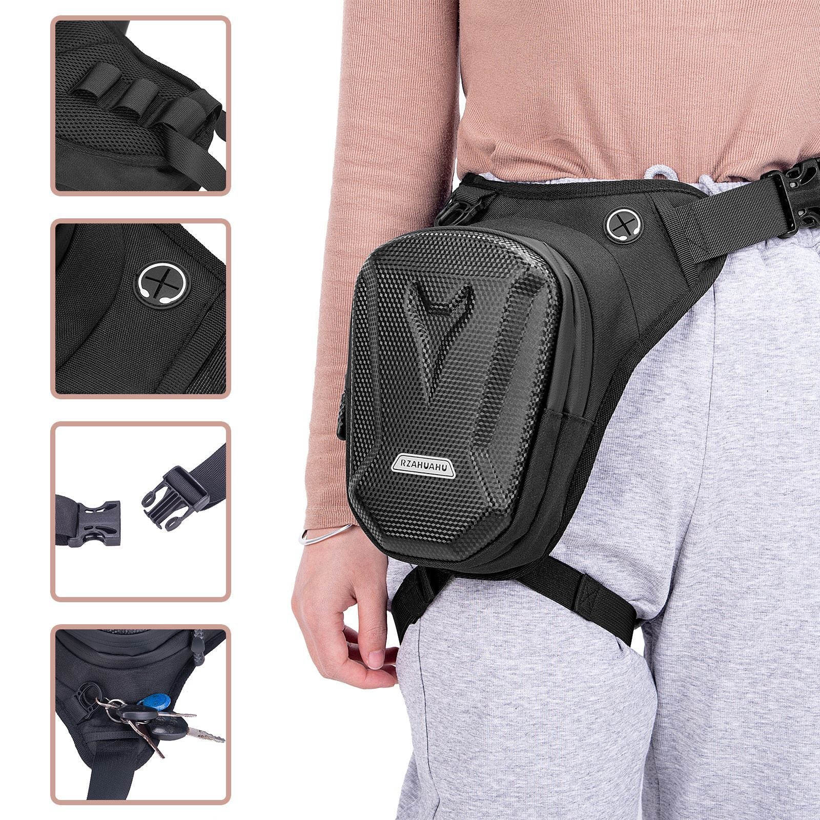 Rider Motorcycle Leg Bag Riding Bag Motorcycle Messenger Bag Mens Waist Bag Delivery Cross Bag Riding Backpack Waterproof - Free Shipping - aurelia-clothing-8955