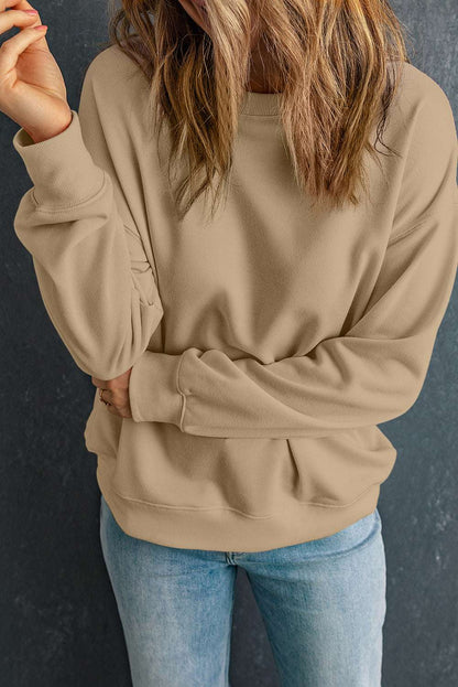 Round Neck Dropped Shoulder Womens Sweatshirt - aurelia-clothing-8955
