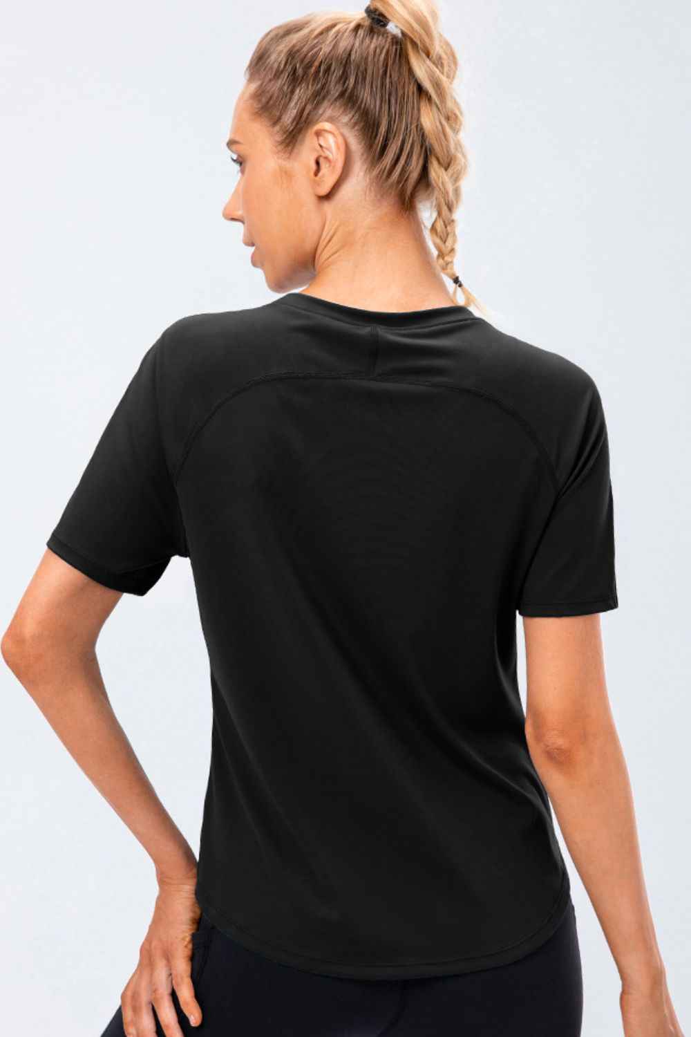 Round Neck Raglan Sleeve Active Tee - aurelia-clothing-8955