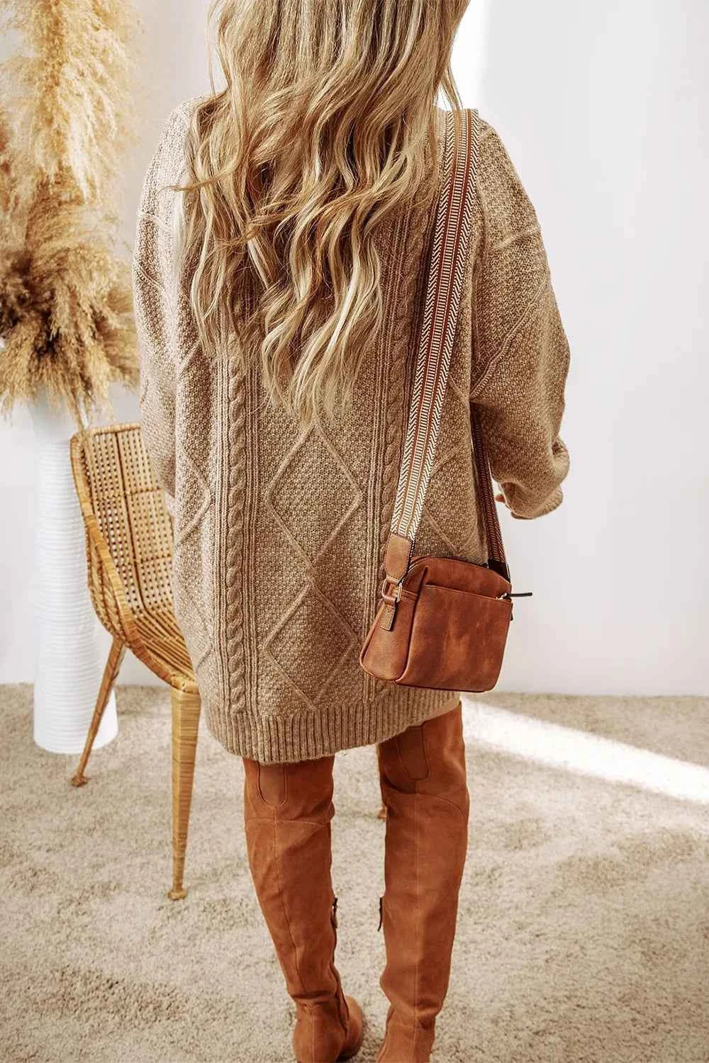 Round Neck Sweater Dress-Free Shipping - aurelia-clothing-8955