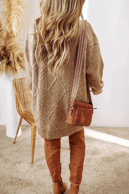 Round Neck Sweater Dress-Free Shipping - aurelia-clothing-8955