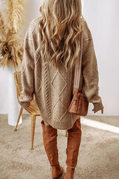 Round Neck Sweater Dress-Free Shipping - aurelia-clothing-8955