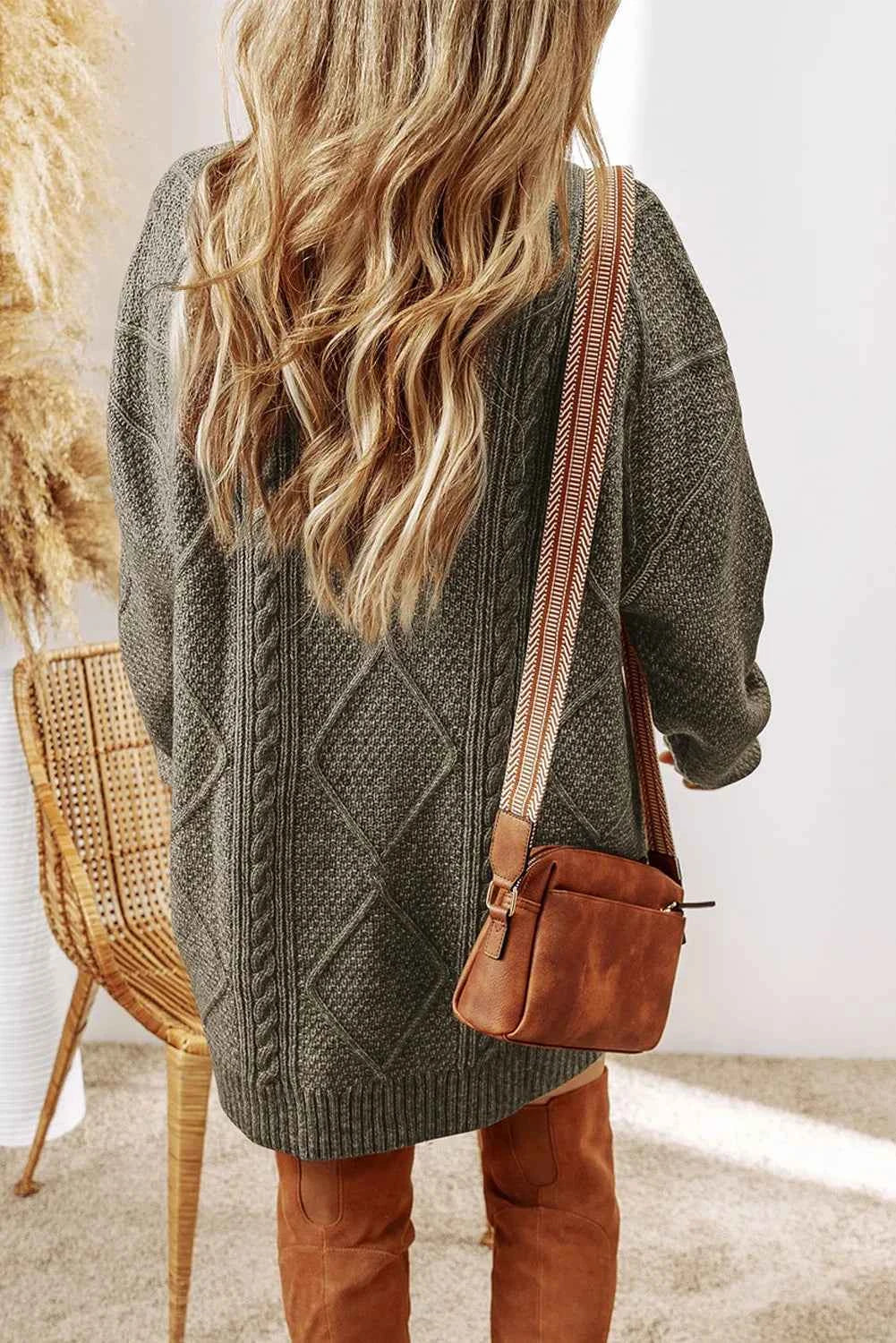 Round Neck Sweater Dress-Free Shipping - aurelia-clothing-8955