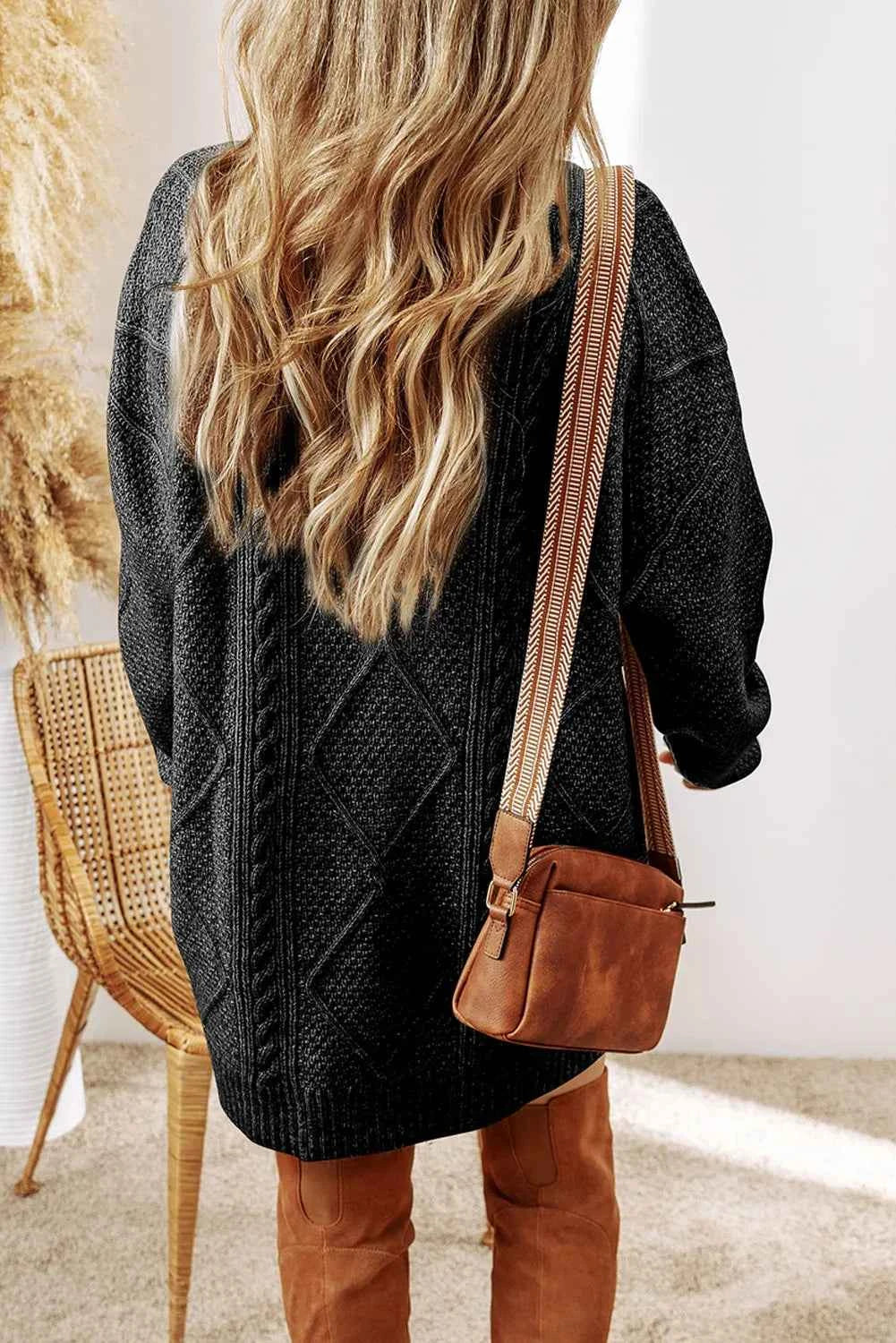 Round Neck Sweater Dress-Free Shipping - aurelia-clothing-8955