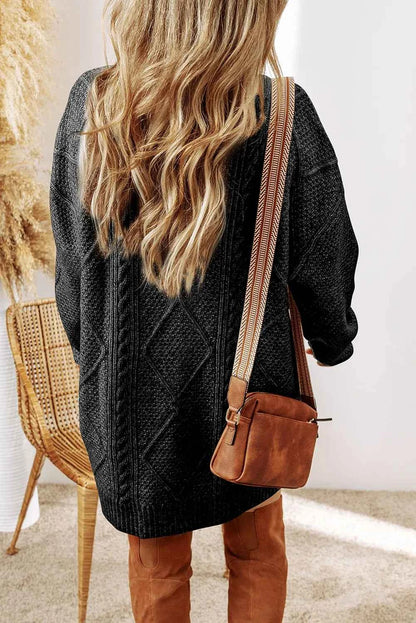 Round Neck Sweater Dress-Free Shipping - aurelia-clothing-8955