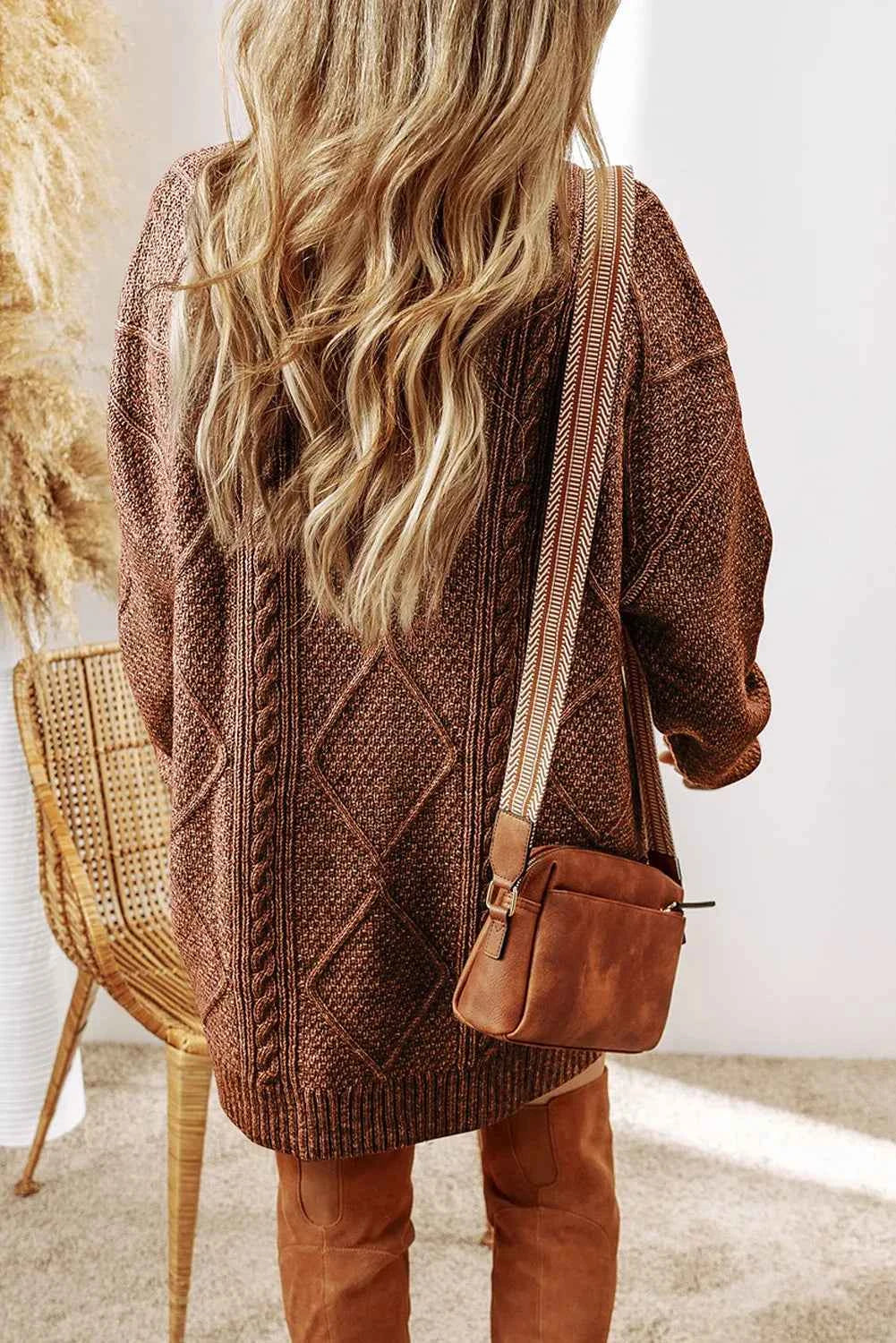 Round Neck Sweater Dress-Free Shipping - aurelia-clothing-8955