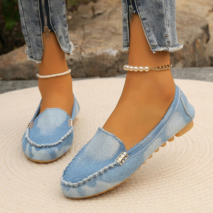 Round Toe Flat Loafers - aurelia-clothing-8955