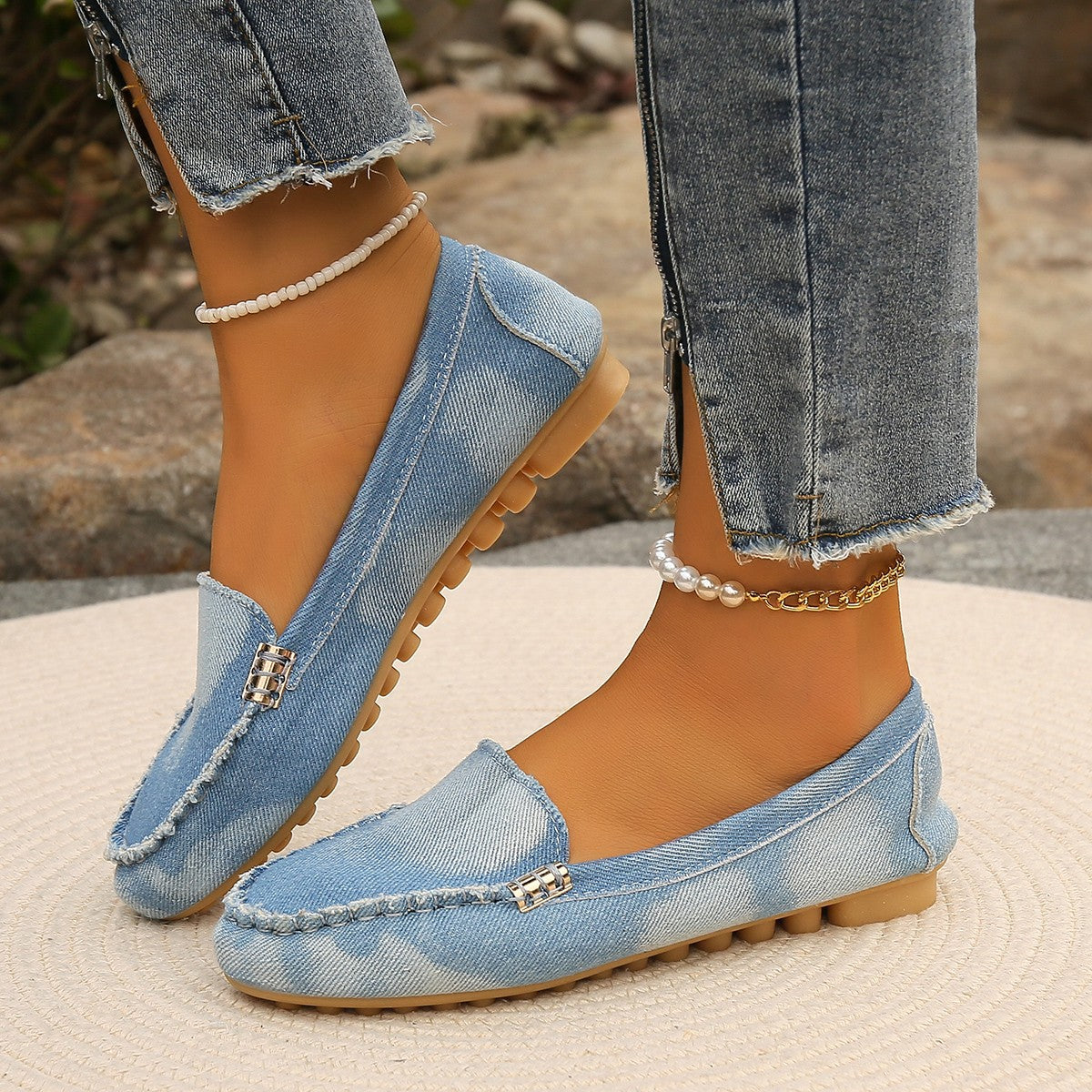 Round Toe Flat Loafers - aurelia-clothing-8955