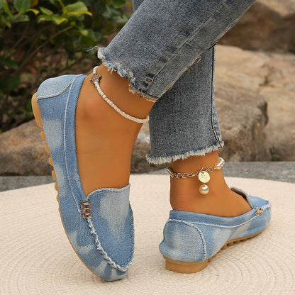 Round Toe Flat Loafers - aurelia-clothing-8955