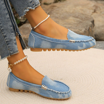 Round Toe Flat Loafers - aurelia-clothing-8955