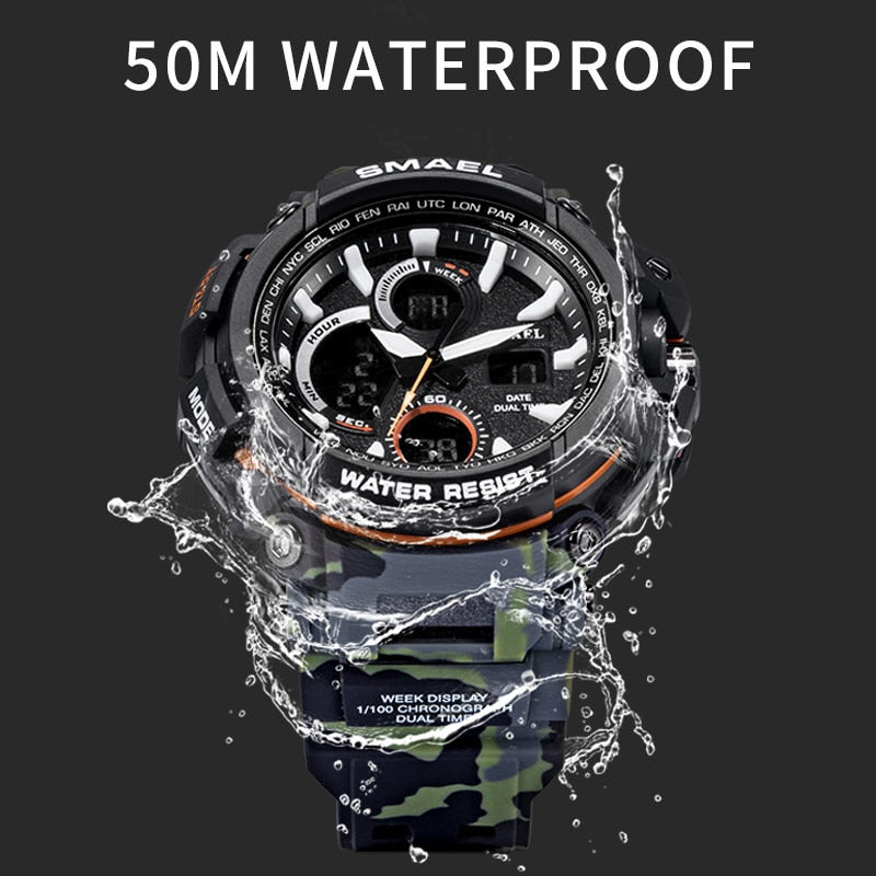 SMAEL 1708B Sport Watches Waterproof Men Watch LED Digital Watch Military Male Clock Relogio Masculino erkek kol saati Men Watch - Free Shipping - aurelia-clothing-8955