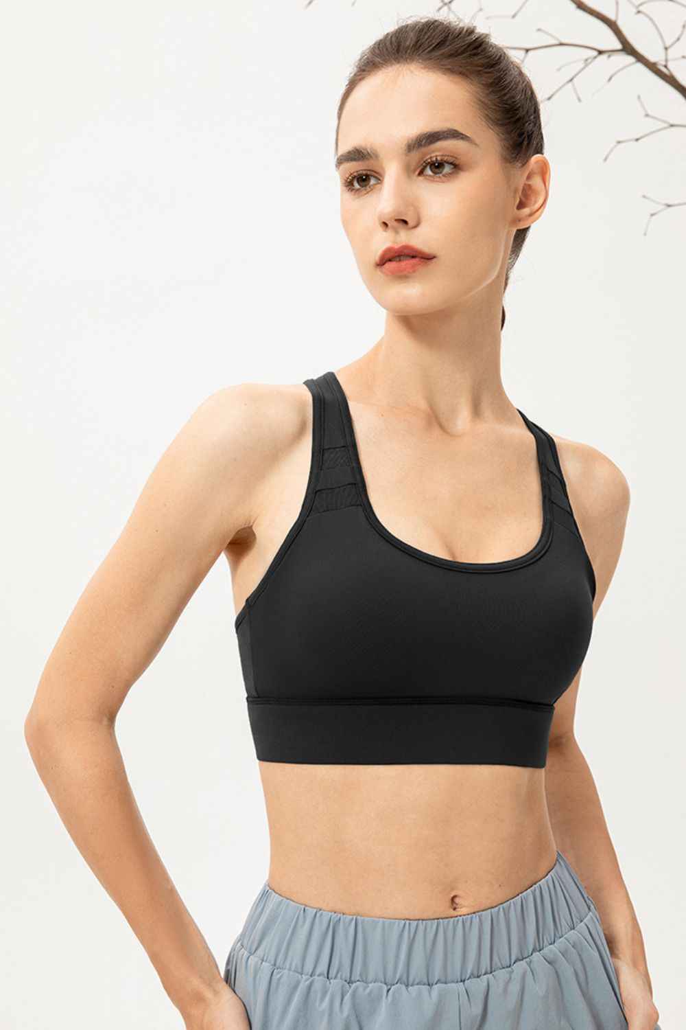 Scoop Neck Long Sports Bra - aurelia-clothing-8955