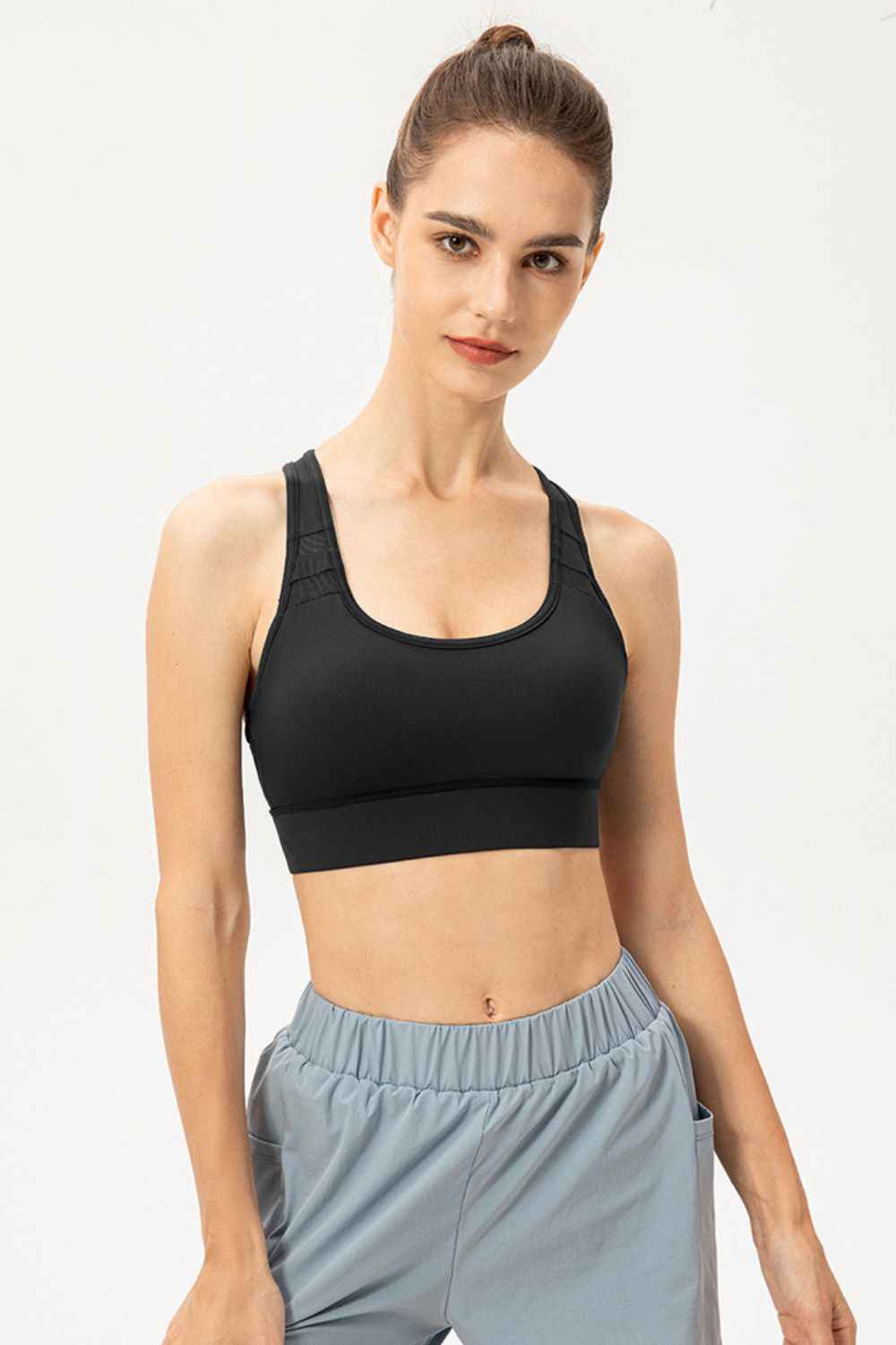 Scoop Neck Long Sports Bra - aurelia-clothing-8955
