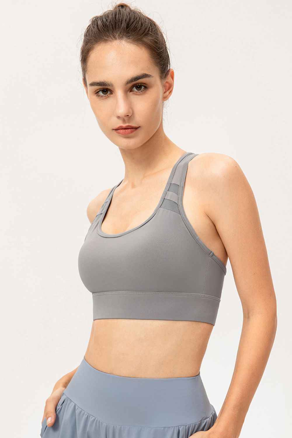 Scoop Neck Long Sports Bra - aurelia-clothing-8955