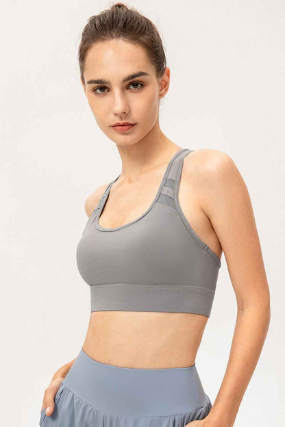 Scoop Neck Long Sports Bra - aurelia-clothing-8955