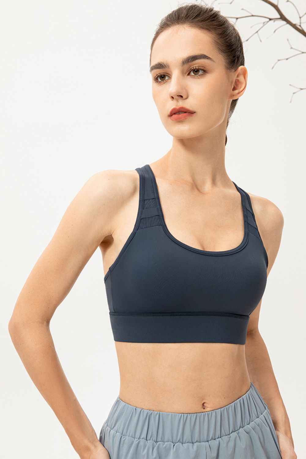 Scoop Neck Long Sports Bra - aurelia-clothing-8955