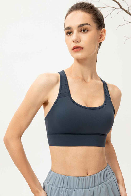 Scoop Neck Long Sports Bra - aurelia-clothing-8955