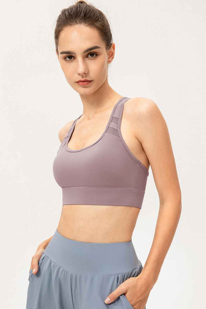 Scoop Neck Long Sports Bra - aurelia-clothing-8955